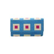 Pre-owned Satin clutches Bvlgari Vintage , Blue , Dames