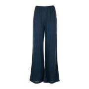 Wide Trousers Majestic Filatures , Blue , Dames