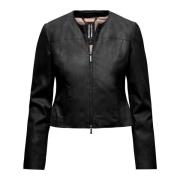 Essentiële Leren Jas BomBoogie , Black , Dames