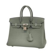 Pre-owned Leather handbags Hermès Vintage , Gray , Dames