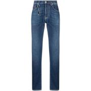 Blauwe Straight Jeans met Rode Klinknagel Paul & Shark , Blue , Heren