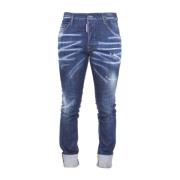 Slim Fit Blauwe Jeans Dsquared2 , Blue , Heren