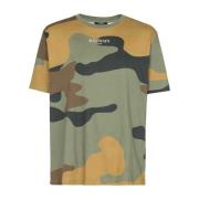 Camouflage Vintage T-shirt Balmain , Multicolor , Heren