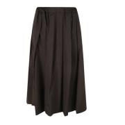 Geplooide hoge taille katoenen rok Fabiana Filippi , Black , Dames