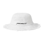 Witte Bucket Hat met Zwart Logo Hinnominate , White , Dames