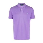 Lila Paarse Katoenen Piqué Polo Shirt Ralph Lauren , Purple , Heren
