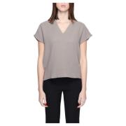 Korte Mouw Katoenen Top Jacqueline de Yong , Gray , Dames