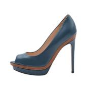 Pre-owned Leather heels Fendi Vintage , Blue , Dames
