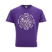 Paarse Katoenen T-Shirt met Voorkantprint Kenzo , Purple , Heren