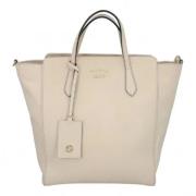 Pre-owned Leather totes Gucci Vintage , Beige , Dames