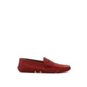 Bordeaux Suede Penny Loafer Bally , Red , Heren