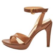 Pre-owned Leather sandals Sergio Rossi Pre-owned , Brown , Dames