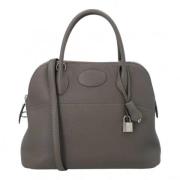 Pre-owned Leather handbags Hermès Vintage , Gray , Dames