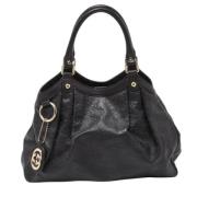 Pre-owned Leather totes Gucci Vintage , Black , Dames