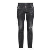 Slim Fit Zwarte Jeans Dsquared2 , Black , Heren