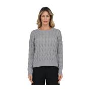 Round-neck Knitwear Alpha Studio , Gray , Dames