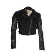 Pre-owned Leather outerwear Burberry Vintage , Black , Dames