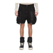 Cargo Denim Bermuda Shorts Rick Owens , Black , Heren