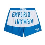 Logo Print Zwemshorts - Blauw Emporio Armani , Blue , Heren