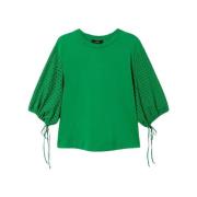 Sangallo Kant Mouw T-Shirt Twinset , Green , Dames