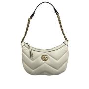 Pre-owned Leather handbags Gucci Vintage , Beige , Dames