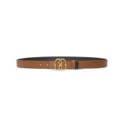 Embleem Leren Riem Bally , Brown , Dames