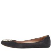 Pre-owned Suede flats Gucci Vintage , Black , Dames