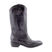 Zwarte leren cowboy laarzen Zoe , Black , Dames