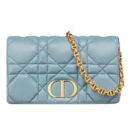 Pre-owned Leather dior-bags Dior Vintage , Blue , Dames