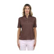 Koreaanse halfmouw shirt Gran Sasso , Brown , Dames