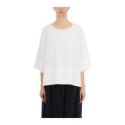 Katoenen Crew Neck Blouse NÜ Denmark , White , Dames