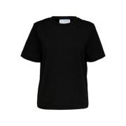 T-shirts Selected Femme , Black , Dames