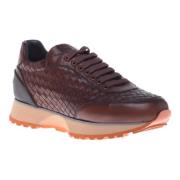 Lace-up in brown woven leather Baldinini , Brown , Heren