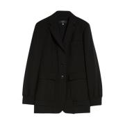 Wolblend Single-Breasted Blazer Max Mara Weekend , Black , Dames