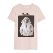 Iconische Valido T-shirt met Unieke Print Max Mara , Pink , Dames