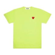 Rood Lime Hart T-shirt Comme des Garçons Play , Green , Heren