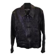 Pre-owned Leather outerwear Dolce & Gabbana Pre-owned , Black , Heren