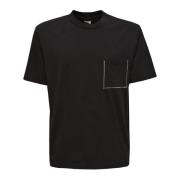 Zwarte Gestikte Zak T-shirt Covert , Black , Heren