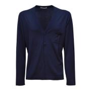 Blauwe Merinowol Vest met Zak Goes Botanical , Blue , Heren