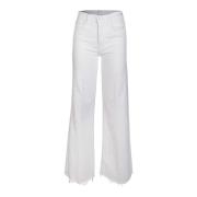 Witte Denim Palazzo Roller Jeans Mother , White , Dames
