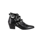 Pre-owned Leather boots Yves Saint Laurent Vintage , Black , Dames