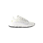 Pre-owned Leather sneakers Versace Pre-owned , White , Heren