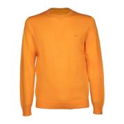 Oranje Solid Ronde hals T-shirt Sun68 , Orange , Heren