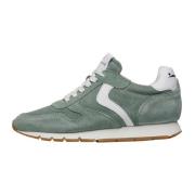 Leather and suede sneakers Julia Voile Blanche , Green , Dames