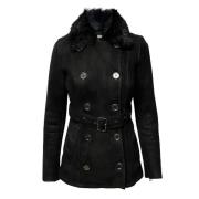 Pre-owned Leather outerwear Burberry Vintage , Black , Dames