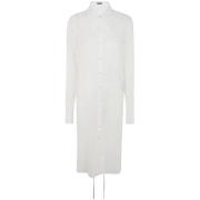 Witte Lange Gedrapeerde Shirt Ann Demeulemeester , White , Dames