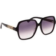 Stijlvolle Zonnebril met Gradient Lenzen Gucci , Black , Dames