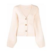 Luxe Cashmere Cardigan in Custard Scarlet Khaite , Pink , Dames