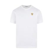 Witte T-shirt met hart logo patch Comme des Garçons Play , White , Her...