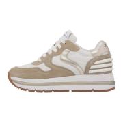 Suede and technical fabric sneakers Maran Power Voile Blanche , Beige ...
